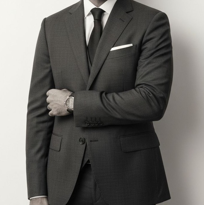 Client in bespoke suit